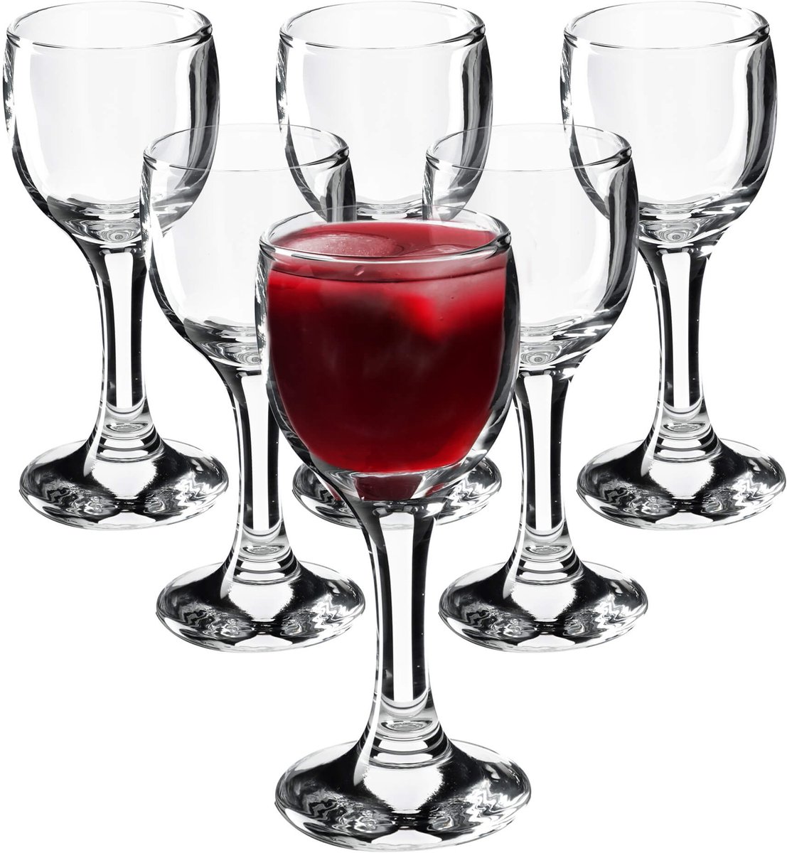 KADAX Wijnglazen, vaatwasmachinebestendige wijnkelk, hoogwaardige en elegante glazenset voor rode en witte wijn, kelkglazen voor het serveren van wijn en champagne (6 x 55 ml, voor likeur)