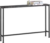 SoBuy Consoletafel, Zwart Marmerlook Blad – Smal Design Bijzettafel – voor Entree/Woonkamer/Kantoor, 120x20x80 cm – FSB19-XL-SCH