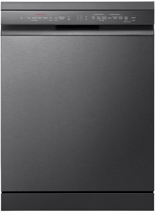 LG DF365FMS- Vrijstaande vaatwasser - Energielabel B - Franse Display - 60cm - TrueSteam™ - QuadWash™