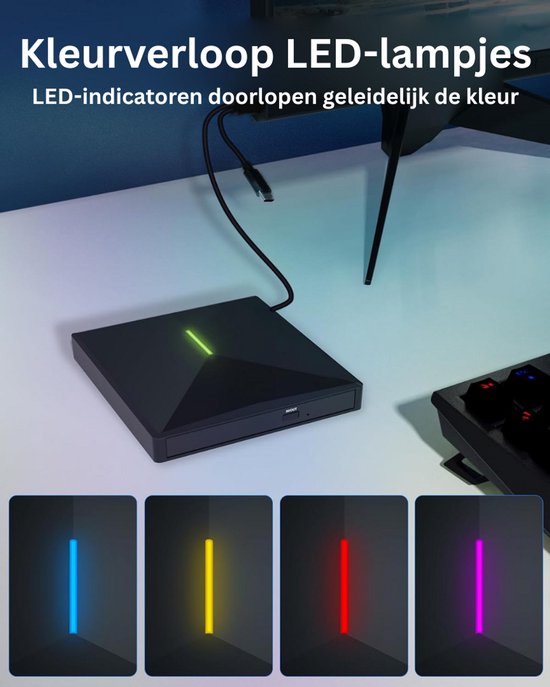 Externe DVD Speler voor Laptop - CD Brander - Plug & Play — afbeelding 4