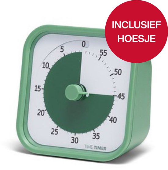 Time Timer® MOD Home Editie - Fern Green - 60 Minuten - Inclusief Hoesje Peony Pink