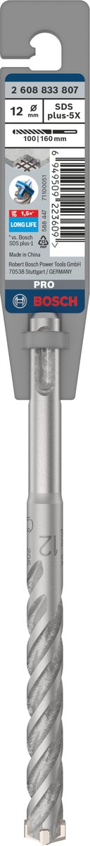 Bosch PRO SDS plus-5X hamerboor, 12 x 100 x 160 mm