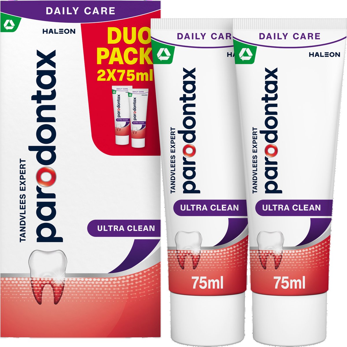 Parodontax Ultra Clean - Tandpasta - Duo Pack - Tegen bloedend tandvlees - 2x75ml