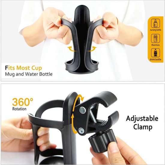Drinkfleshouder - Bidonhouder -Bidonhouder fiets - Universele bekerhouder - Mountainbikes - Fiets - Universele bekerhouder voor fietsen - Trolleys of rollators - Zwart van Merkloos — afbeelding 5