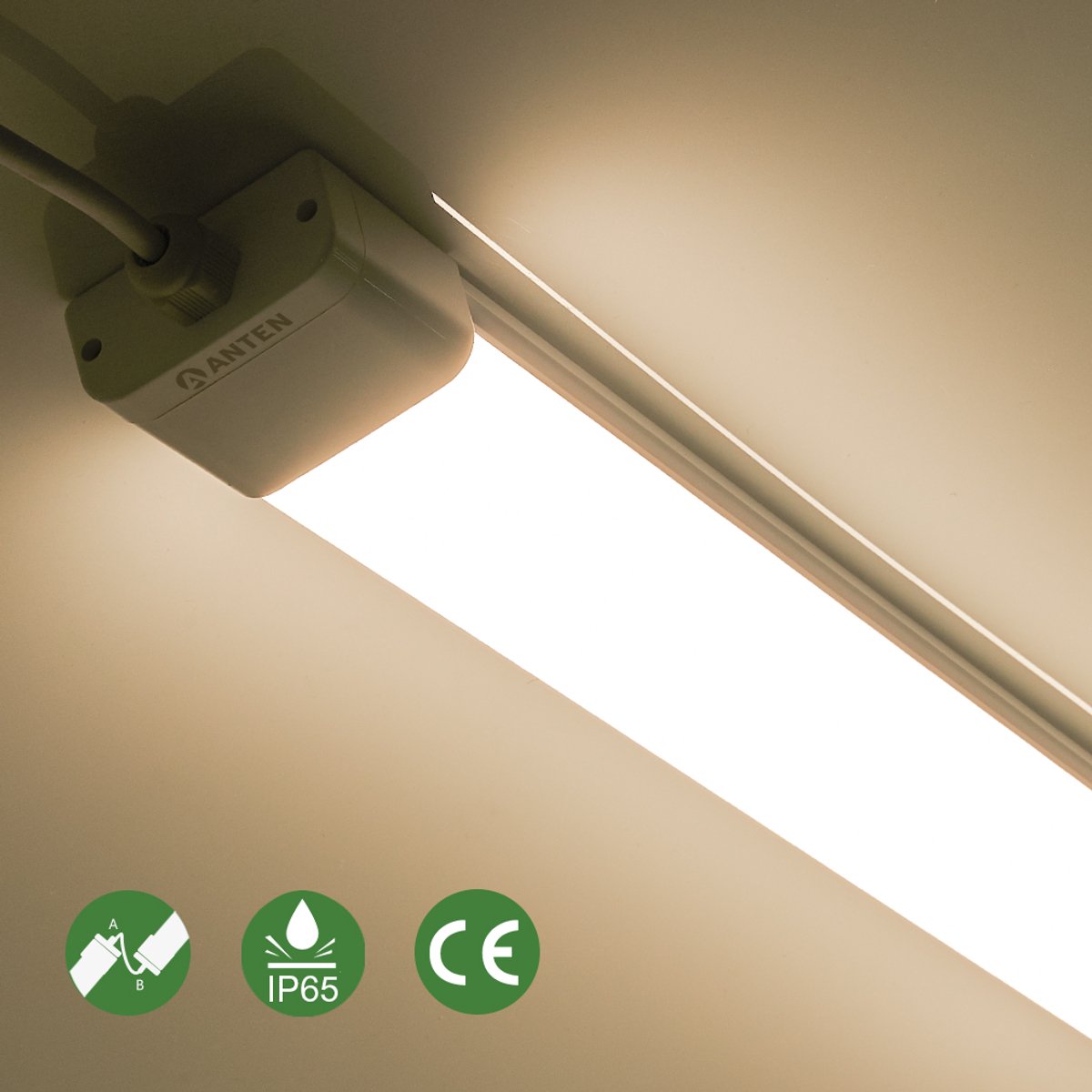 ANTENLICHT - LED Batten 150 cm 45W 4000K 4500lm - Warm wit - LED TL Armatuur - Voor werkplaats, schuur en als onderbouwverlichting