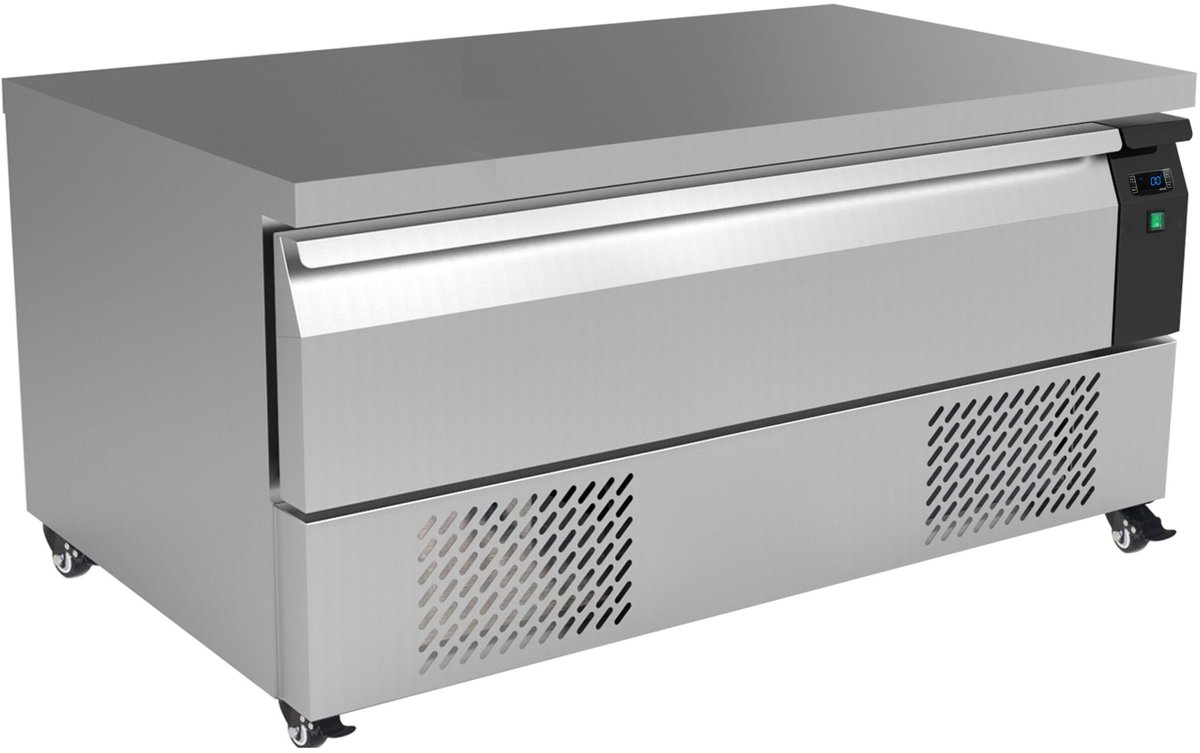 Combisteel Koel-/vrieswerkbank - Laag Model - 116L - 1 Lade (3x 1/1 GN) - Geforceerd - Wielen - 1230x700x600mm Grijs