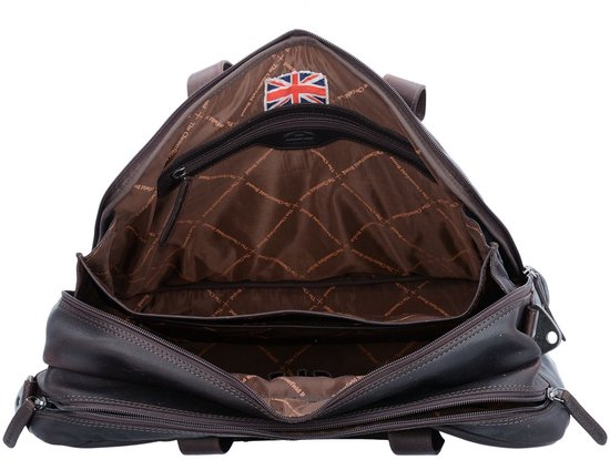 The Chesterfield Brand Sac à épaule bandoulière Sac d'ordinateur portable pour ordinateur portable Ryan Laptop Bag Congnac Brun