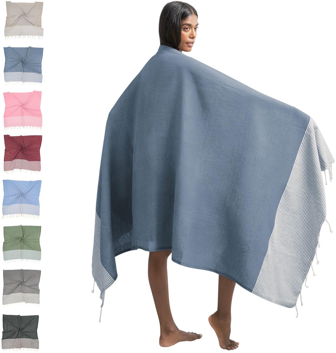 Ibenzoa® Extra Grote Katoenen Strandhanddoek voor Sauna en Vakantiegebruik 100x200 cm