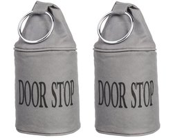 Deurstopper - SET van 2 stuks - grijs met band