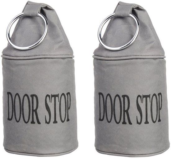Deurstopper - SET van 2 stuks - grijs met band