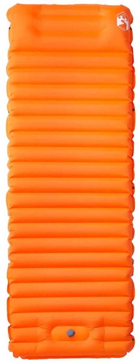vidaXL - Kampeermatras - met - kussen - zelfopblazend - 1-persoons - oranje van Merkloos — afbeelding 2