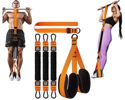 1 artikel - Pull-Up Assist Band - Heavy Duty Pull-Up Bar Resistance Band - 225 lb Heavy Duty Resistance Band - met voetsteun - Verstelbaar gewicht/maat - Krachttraining Pull-Up Assist Band - Oranje - voor krachttraining fitnessapparatuur