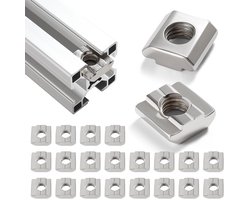 Zeynomax 20 Stuks T-Track Schuifmoeren voor 8 mm Slot 3030 3060 6060 - Aluminium Profiel Extra Accessoires