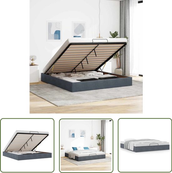Jovify LED Upholstered Bed, 4ft6 Double Ottoman Bed Frame 135x190cm, Hydraulic B | UK - View #13