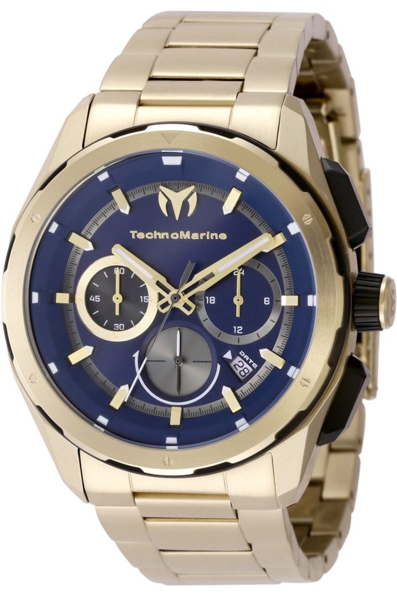 TechnoMarine OCEAN - NOMAD TM-318096 Heren Horloge - Waterdicht - Analoog - Quartz Uurwerk - Roestvrij Staal met blauwe Wijzerplaat - 43mm