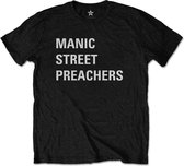 Manic Street Preachers Heren Tshirt -XL- Block Logo Zwart