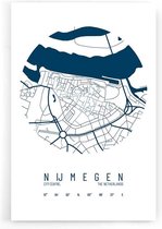Walljar - Stadskaart Nijmegen Centrum IV - Muurdecoratie - Poster met lijst