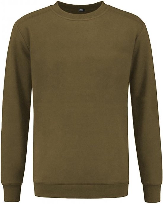 REWAGE Sweater Premium Heavy Kwaliteit - Heren - Olijfgroen - S
