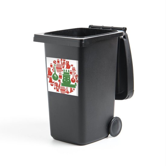Foto: Container sticker portugal illustratie illustratie van symbolen uit portugal in een cirkel klikosticker 40x40 cm kliko sticker weerbestendige containersticker