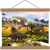 Schoolplaat – Landschap uit Tijd van de Dinosaurussen - 40x30cm Foto op Textielposter (Wanddecoratie op Schoolplaat)