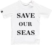 Beach & Bandits - UV Zwemshirt voor kinderen - Save Our Seas - Wit - maat 80-86cm