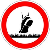 Verboden om over het gras te lopen sticker 150 mm