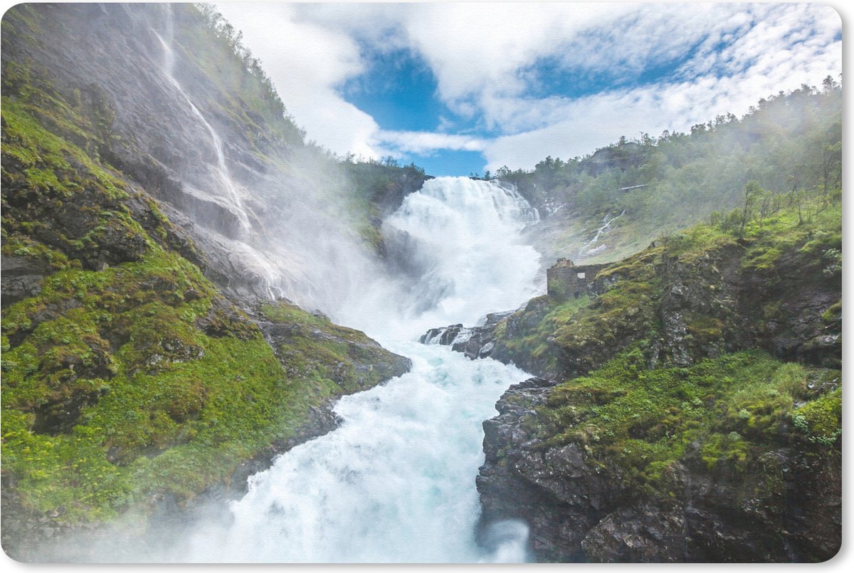 Muismat Fjorden - Kjosfossen waterval foto muismat rubber - 60x40 cm - Muismat met foto