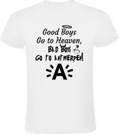Good boys go to heaven, bad boys go to Antwerpen Heren t-shirt | vlaanderen | belgie | Antwerp | vlaams |  Wit