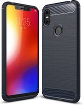 Motorola One Hoesje - Mobigear - Brushed Slim Serie - TPU Backcover - Blauw - Hoesje Geschikt Voor Motorola One