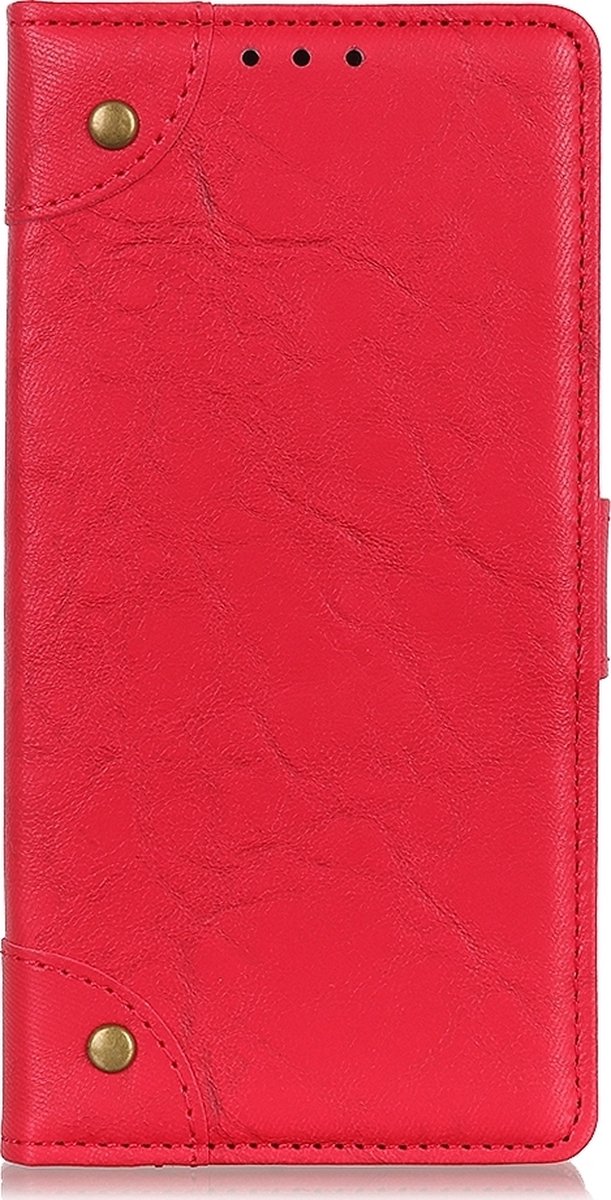 Mobigear Telefoonhoesje geschikt voor OPPO A31 Hoesje | Mobigear Ranch Bookcase Portemonnee | Pasjeshouder voor 3 Pasjes | Telefoonhoesje voor Pinpas / OV Kaart / Rijbewijs - Rood