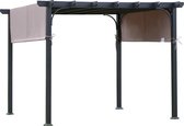 Nancy's Apalachicola Paviljoen - Pergola - Metaal - UV-bestendig - Bruin/Zwart - 2,9 x 2,9 x 2,2 m