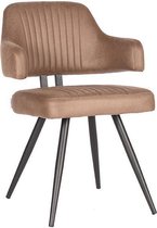 Nancy's Eetkamerstoel Olav - Microfiber - Stoel - Eetkamerstoelen - Stone - 58 x 85 x 60 cm