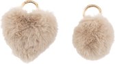 J-Line Sleutelhanger Bol/Hart Acryl Nude Assortiment Van 2