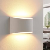 Lindby - LED wandlamp - 1licht - gips - H: 12 cm - G9 - wit - Inclusief lichtbron