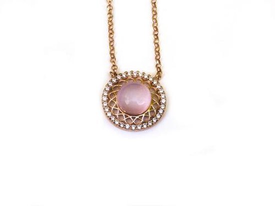 modèle Vintage collier rond en argent rose plaqué or rose