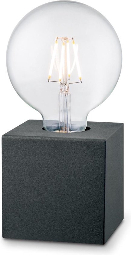 Home Sweet Home - Moderne tafellamp Dry Vierkant - Zwart - 8,5/8,5/8,5cm - bedlampje - geschikt voor E27 LED lichtbron - gemaakt van Metaal