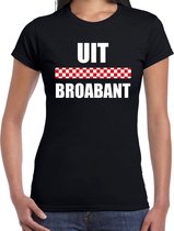 Uit Broabant met vlag Brabant t-shirts Brabants dialect zwart voor dames XL