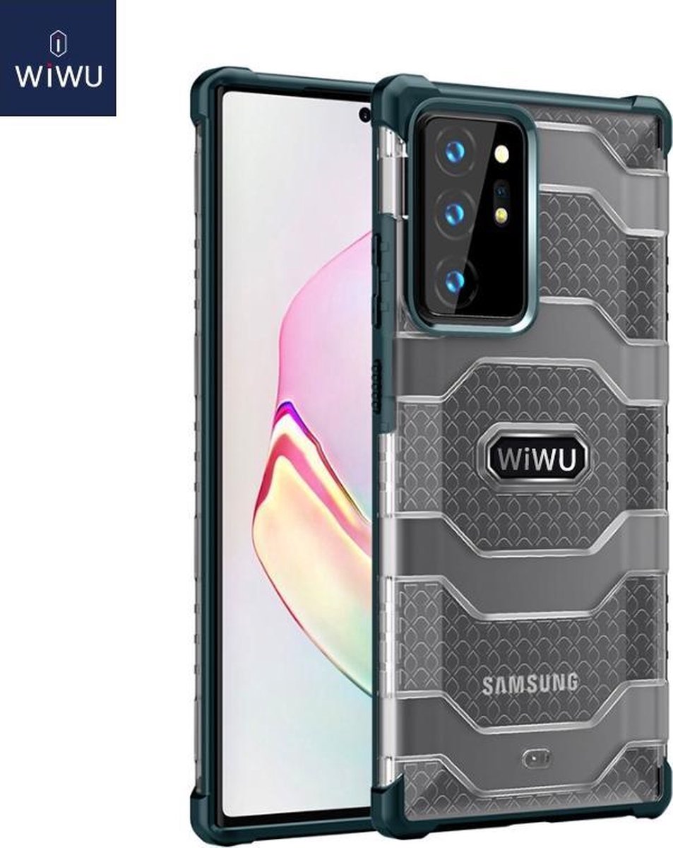 WiWu - Samsung Galaxy Note 20 Ultra Hoesje - Voyager Case - Schokbestendige Back Cover - Donker Groen