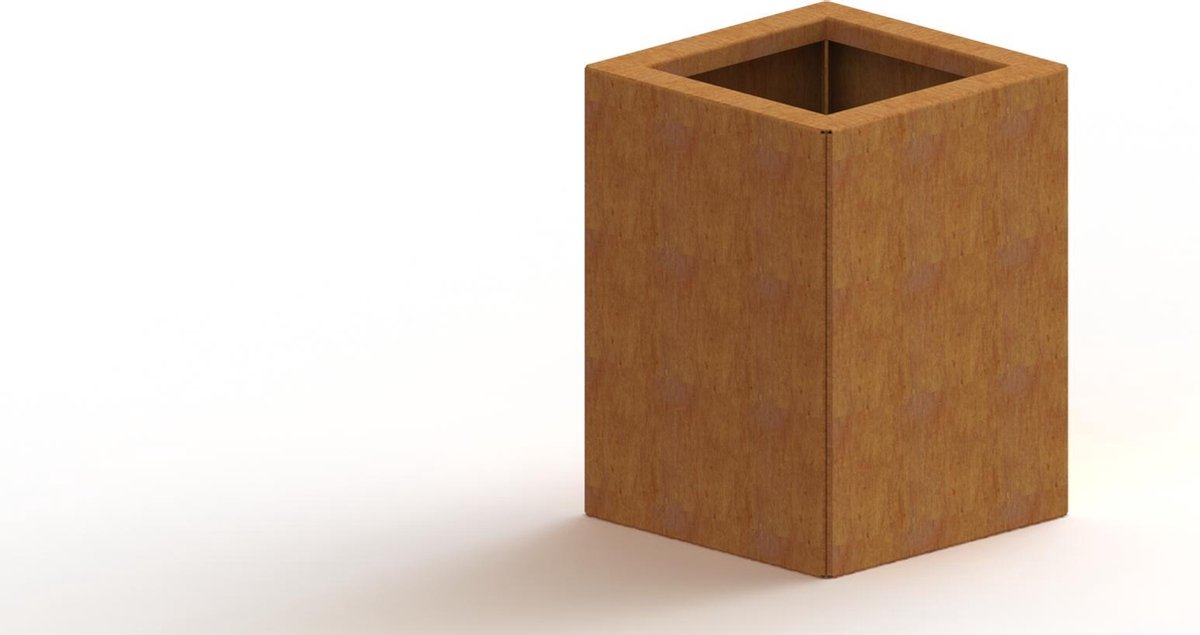 Cortenstaal plantenbak - Vierkant - 30x30x80cm - Roestkleur - Zonder bodem - MySteel