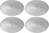 8x stuks ronde placemats zilver polypropeen 38 cm - Placemats/onderleggers - Tafeldecoratie