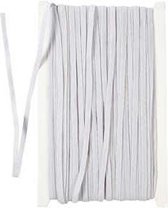 Elastiek, wit, B: 6 mm, 50 m, 1 rol