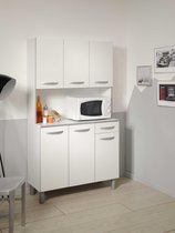 Buffetkast Cooker 101cm, 6 deuren & 1 lade - wit