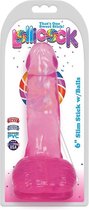 6 Inch Slim Stick with Balls Cherry Ice - Pink - Realistic Dildos