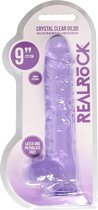 9" / 23 cm Realistic Dildo With Balls - Purple - Realistic Dildos