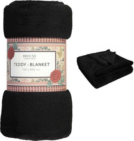 Teddy – Fleece deken - Teddy Microfleece – Zwart – Fleece plaid – Fleece  deken 150 x... | bol
