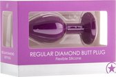 Regular Diamond Butt Plug - Purple - Butt Plugs & Anal Dildos - Ouch Silicone Butt Plug