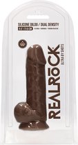 Silicone Dildo With Balls - Brown - 21,6 cm - Realistic Dildos