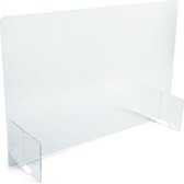 PlexiDirect Kantoorscherm | 750x650x3mm | Tafelvoet Plexi transparant vierkant