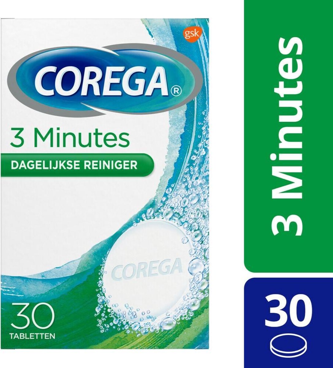 Corega Tabletten - 3 Minuten - 30 Tabletten