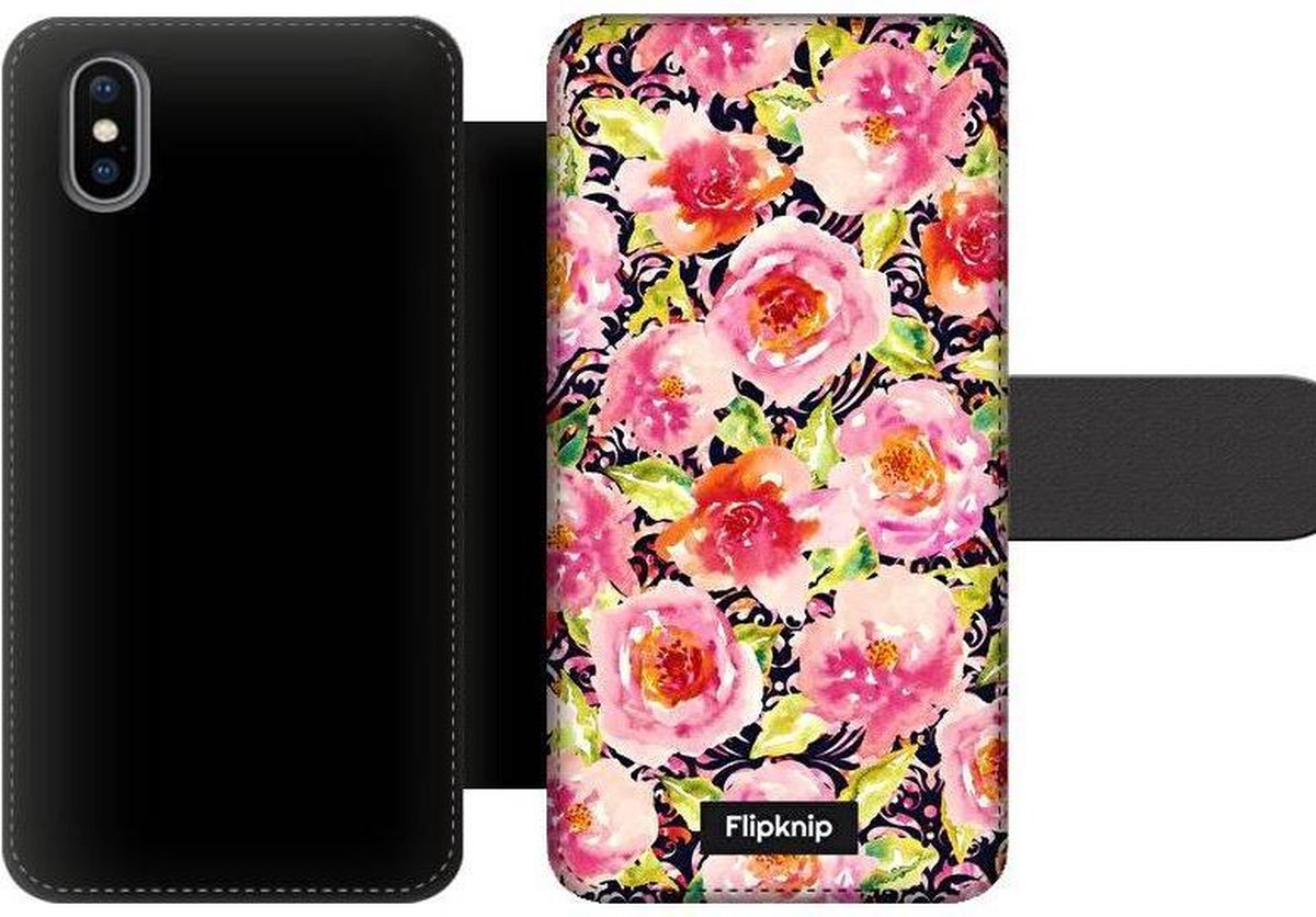 Wallet case - geschikt voor iPhone X - Floral N°3
